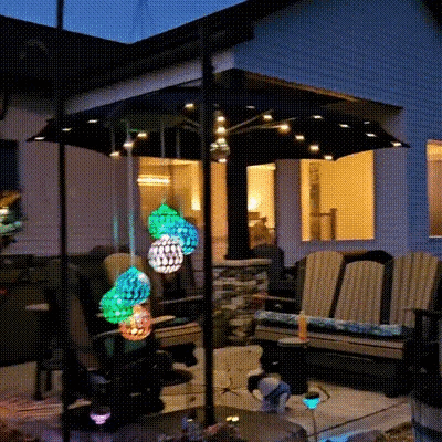 🌞Solar Metal Orb Wind Chime Mobile - Rainbow Color Changing LED Lights
